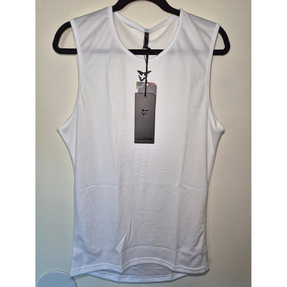 NWT Cuore of Switzerland Base Layer cycling Tank sleeveless top Mens 2XL White